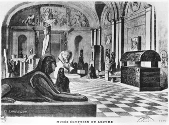 The Egyptian rooms in the Louvre Museum, engraved by Pegard